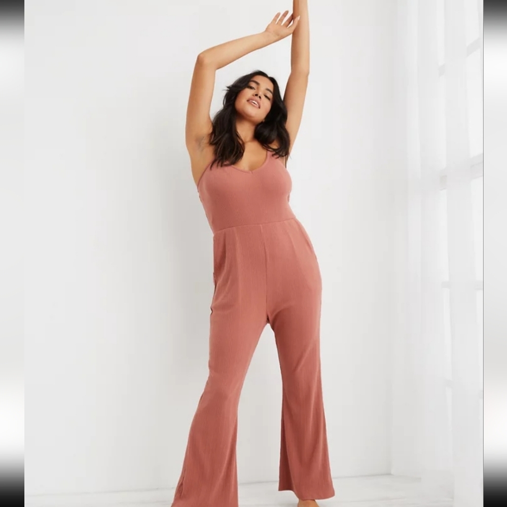 New Aerie Flare Ribbed‎ Jumpsuit XS